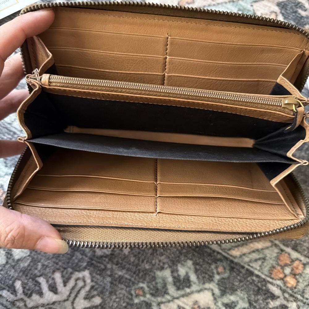 Gucci GG Supreme Monogram Web Ophidia Zip Around Wallet Brown Authentic bamboo - Picture 8 of 16